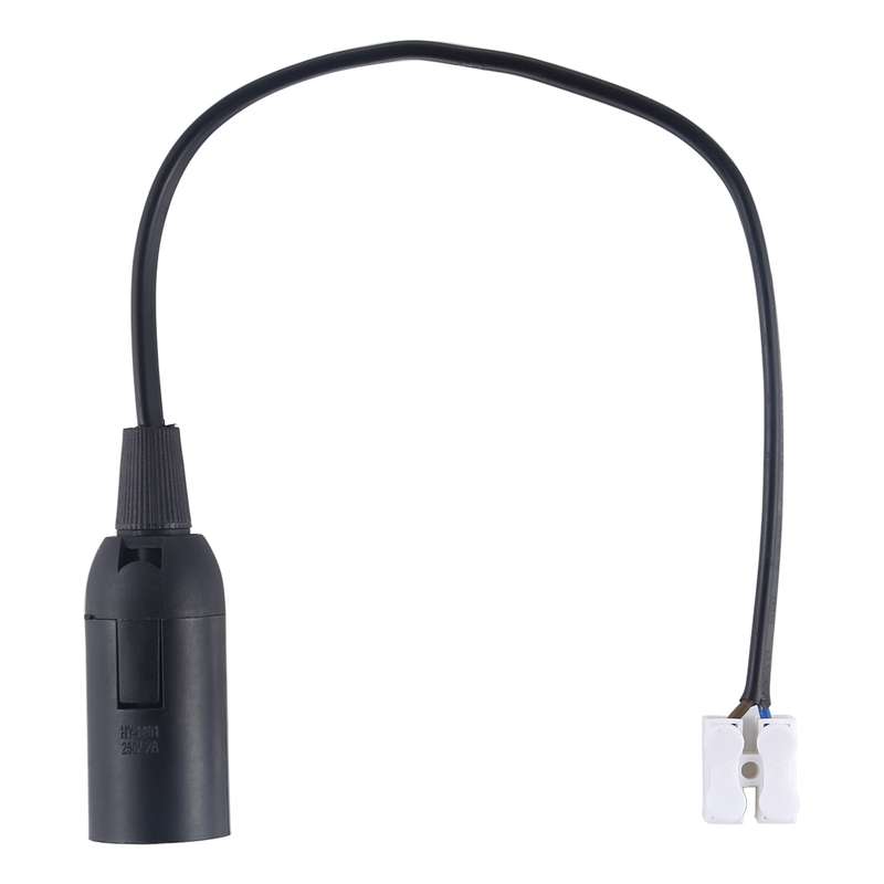 E14 Lamp Socket Base Holder with Electrical Wire Cable, Cable Length: 28cm(Black)