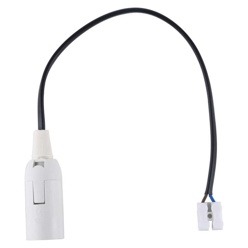 E14 Lamp Socket Base Holder with Electrical Wire Cable, Cable Length: 28cm(Black)