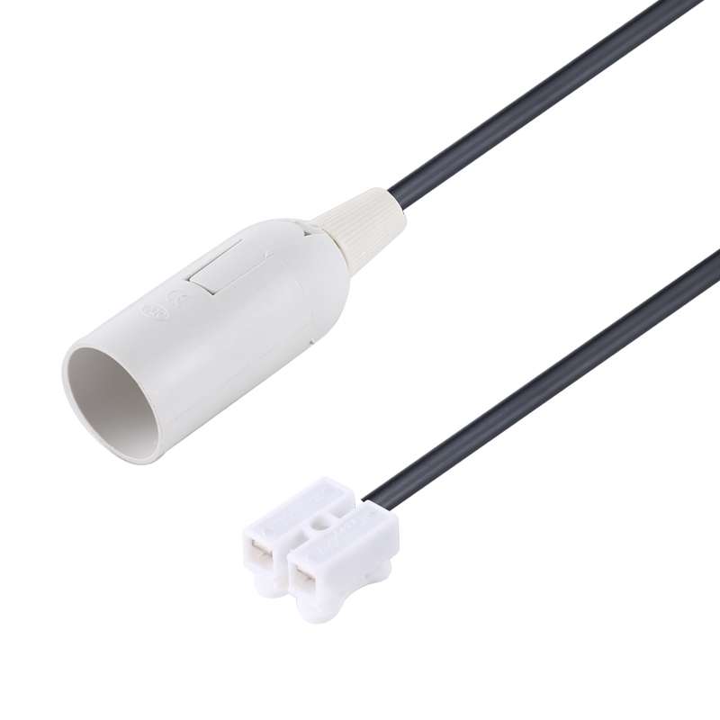 E14 Lamp Socket Base Holder with Electrical Wire Cable, Cable Length: 28cm(Black)