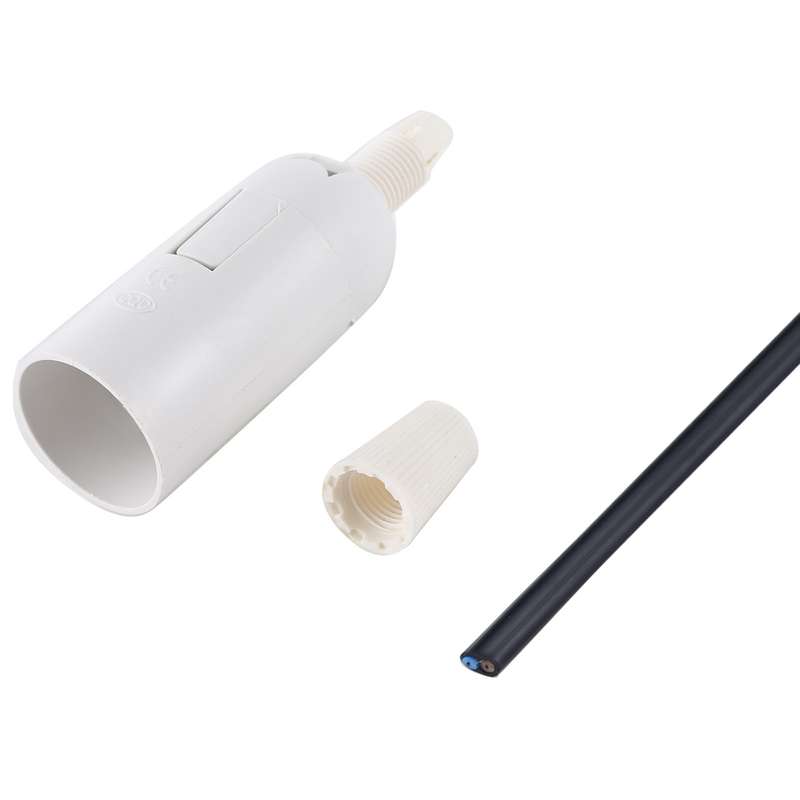 E14 Lamp Socket Base Holder with Electrical Wire Cable, Cable Length: 28cm(Black)