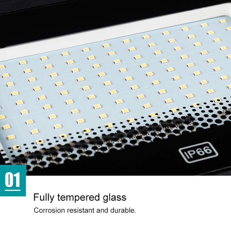 6500K Solar Lamp Outdoor Waterproof LED Floodlight, 100W