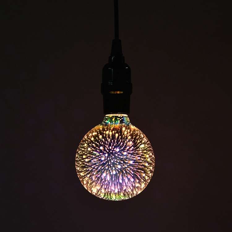 G95 E27 4W IP65 Waterproof Warm White 3D Fireworks LED Bulb, 2700K 48 LEDs SMD 2835 Vintage Atmosphe