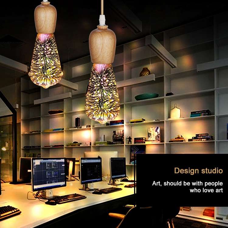 ST64 E27 4W IP65 Waterproof Warm White 3D Fireworks LED Bulb, 2700K 48 LEDs SMD 2835 Vintage Atmosph