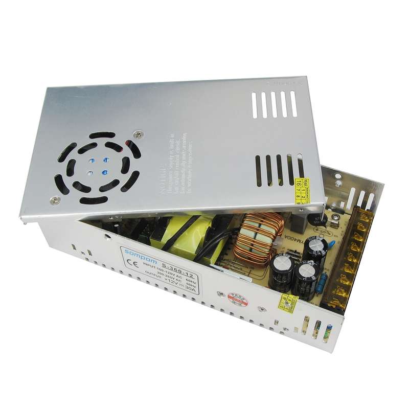 SOMPOM S-360-12 360W 12V 30A Iron Shell Driver LED Light Strip Lighting Monitor Power Supply