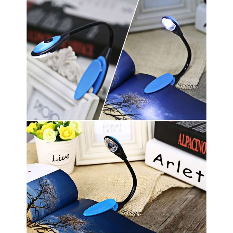 0.2W White Light Clip Fixtures LED Desk Light, 1 LED 280 LM Eye Protection Reading Lamp