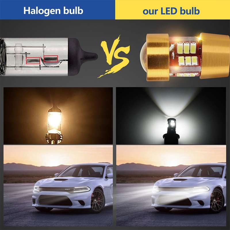 2 PCS LED Light Bulb 6000K White Super Bright 168 2825 W5W T10 Decoder Replacement, For Car Dome Map
