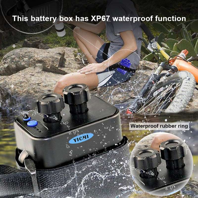 6 Sections 18650 Battery Multi-function Mobile Power Box with 12.4v Round Head & 5v USB Dual Voltage