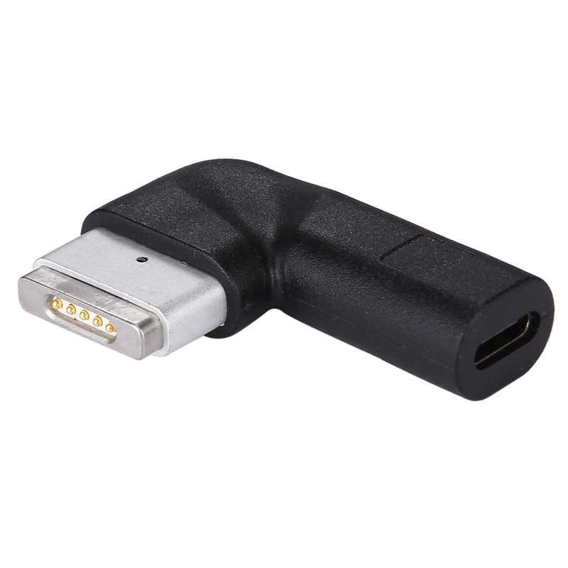 USB-C / Type-C Female to 5 Pin MagSafe 2 (T-Shaped) Male Charge Adapter(Black)