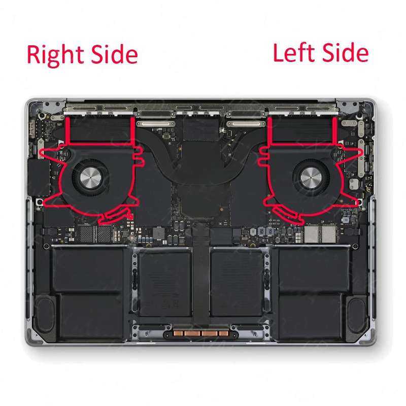1 Pairs CPU Cooling Cooler Fan For MacBook Pro M2 14 A2779 2023 EMC3650