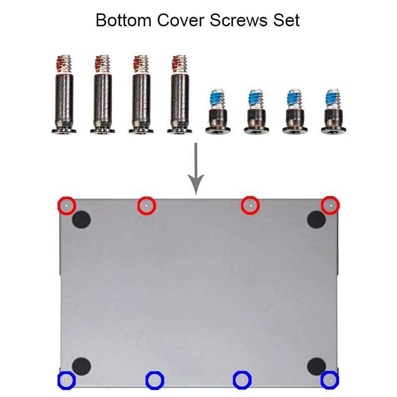 Bottom Cover Screws Set for MacBook Pro Retina M3 14 16 A2918 A2991 A2992 (Grey)