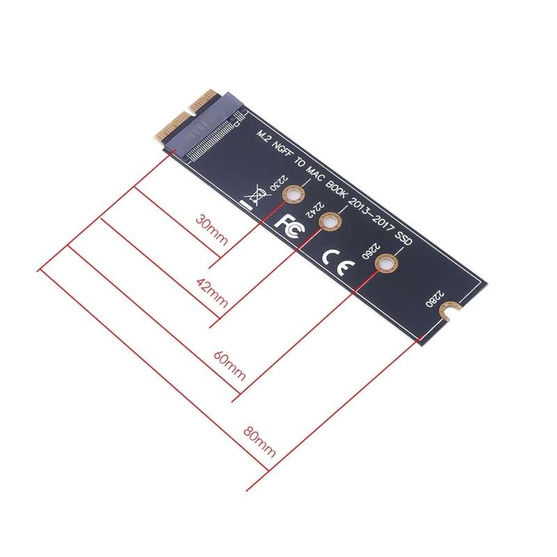 M.2 PCIE NVME SSD to Mac Book Air Pro 2013-2017 SSD Hard Drive Adapter Board For A1465 A1466 A1398 A