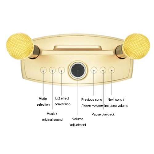BGN-C7 Condenser Microphone Dual Mobile Phone Karaoke Live Singing Microphone Built-in Sound Card(Bl