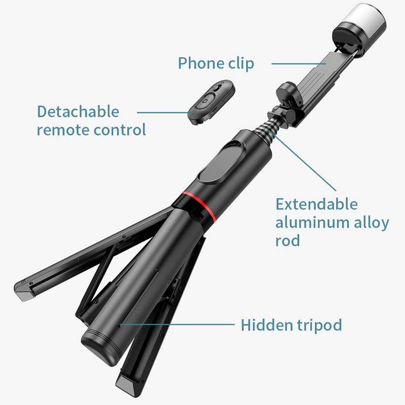 Q08 Gimbal Stabilizer Bluetooth Remote Control Tripod Selfie Stick (White)