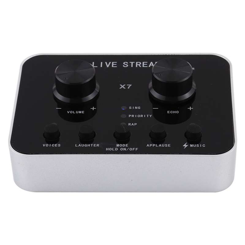 X7 Live Broadcast Audio USB Headset Microphone Webcast Entertainment Streamer Sound Card for Phone,