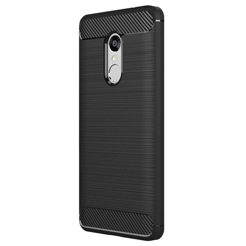 For Xiaomi Redmi Note 4X Brushed Carbon Fiber Texture Shockproof TPU Protective Case (Red)