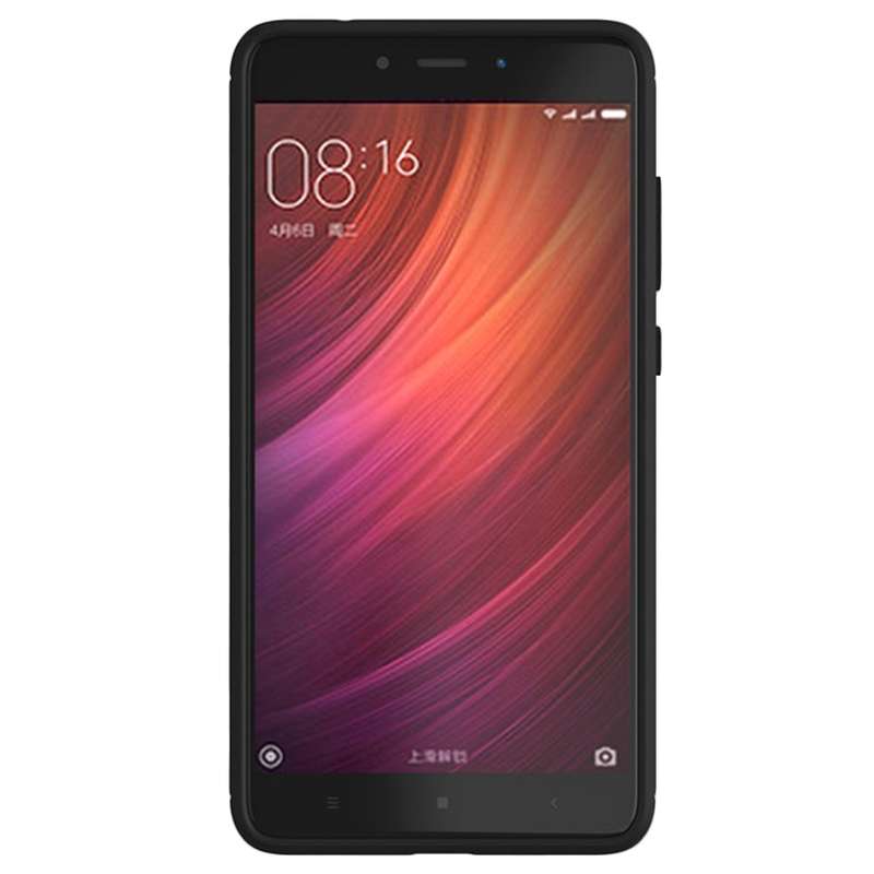 For Xiaomi Redmi Note 4X Brushed Carbon Fiber Texture Shockproof TPU Protective Case (Red)