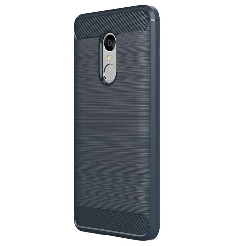 For Xiaomi Redmi Note 4X Brushed Carbon Fiber Texture Shockproof TPU Protective Case (Red)