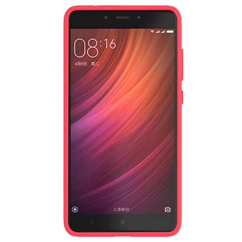 For Xiaomi Redmi Note 4X Brushed Carbon Fiber Texture Shockproof TPU Protective Case (Red)