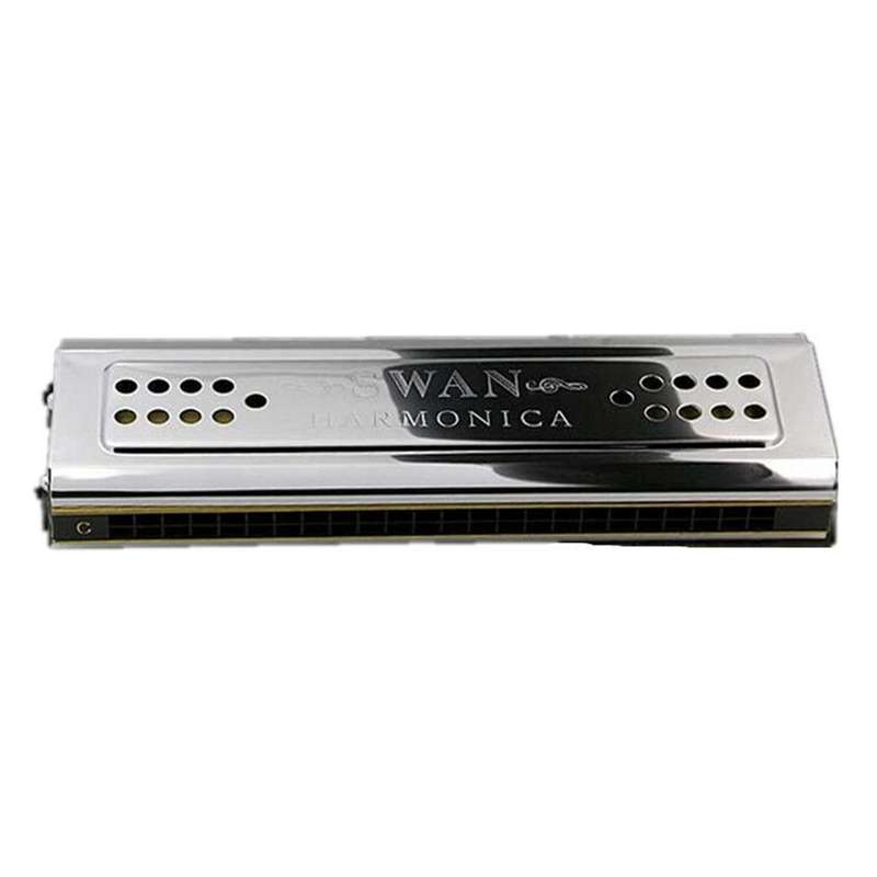 Swan SW24-12A 24-holes Double-sided Harmonica Beginner Polyphony Box Adult Children Beginners Perfor