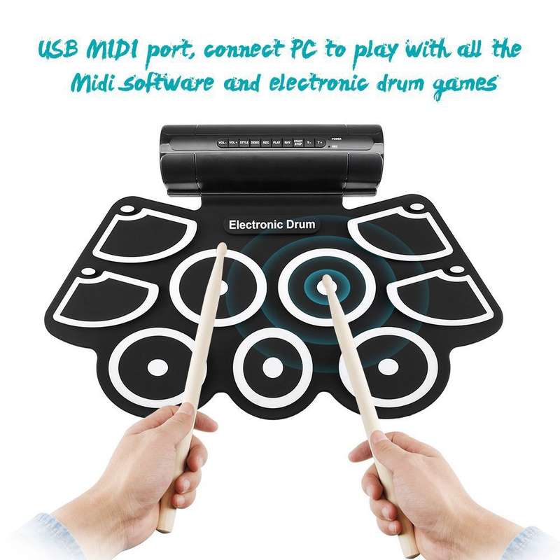 MD760 USB Electronic Drum Percussion Thicken Silicone Hand Roll Drum