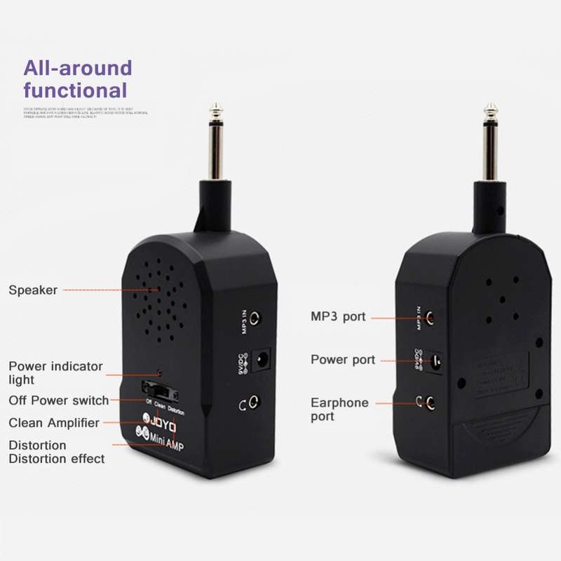 JOYO JA-01 2W Large Volume Guitar Amplifier Mini Portable Electric Guitar Bass Speakers with Distort