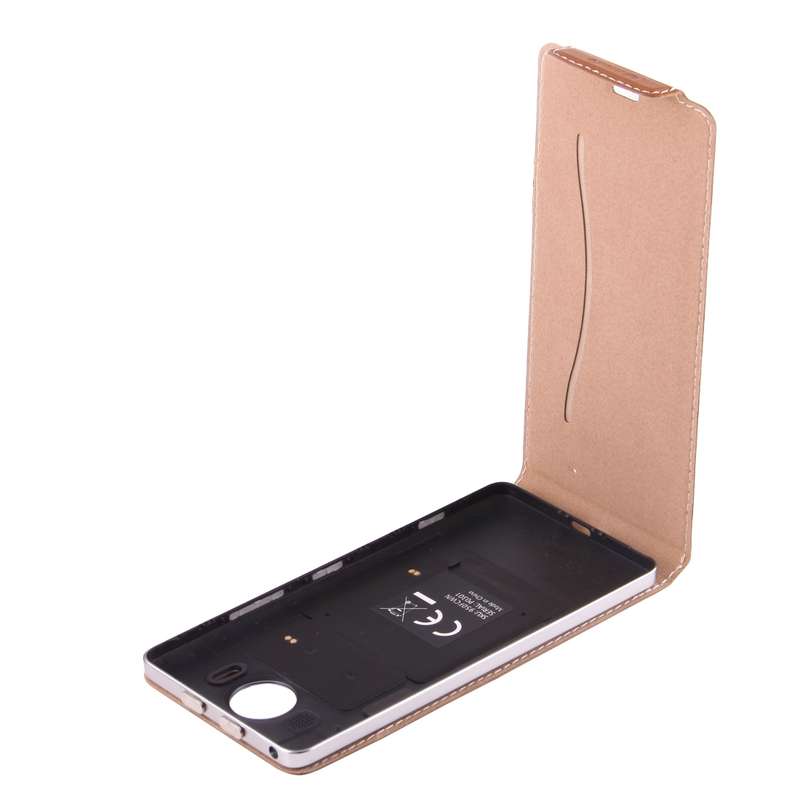 Vertical Flip Genuine Leather Case + QI Wireless Standard Charging Back Cover For Microsoft Lumia 95
