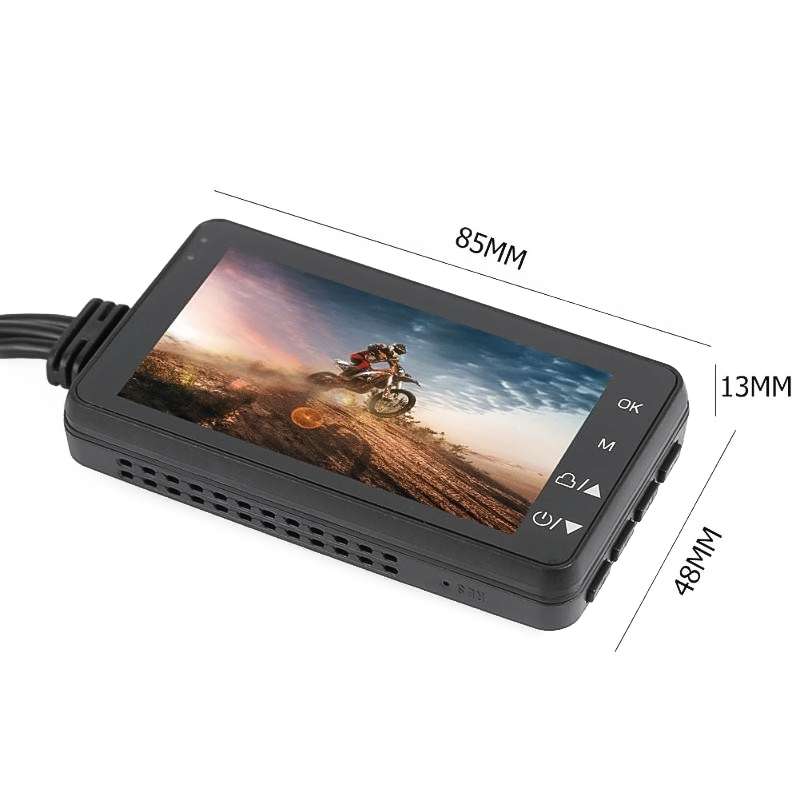 MT-80 3.0 inch 140 Degrees Wide Angle HD Video Motorcycle Dual Camera DVR, Support TF Card (32GB Ma