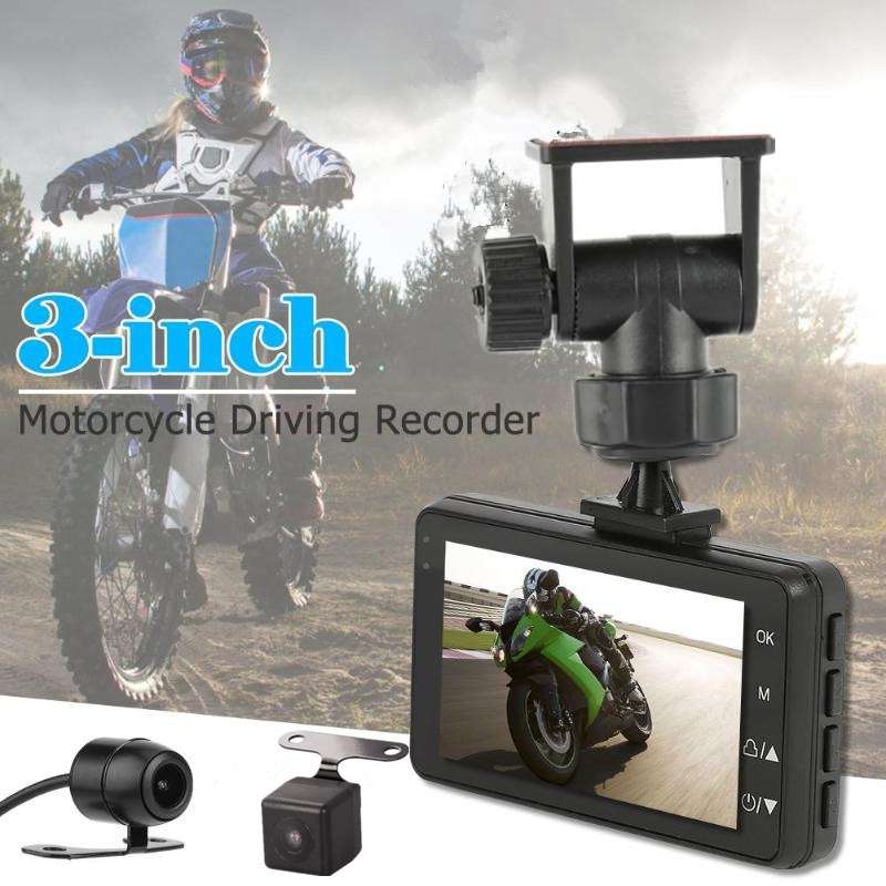 MT-80 3.0 inch 140 Degrees Wide Angle HD Video Motorcycle Dual Camera DVR, Support TF Card (32GB Ma