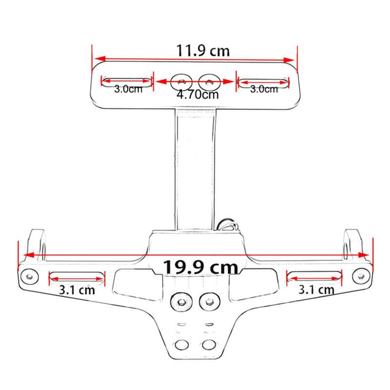 LPF013 Motorcycle Modification Accessories Universal Aircraft Shape Aluminum Alloy License Plate Bra