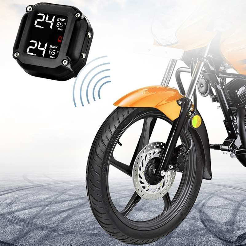 M4 Motorcycles Tire Pressure Monitor with Holder (Black)