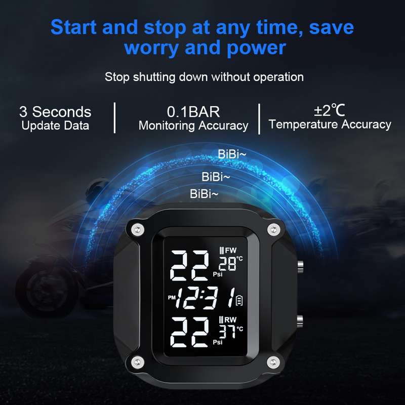 M6 Motorcycles Tire Pressure Monitor with Holder