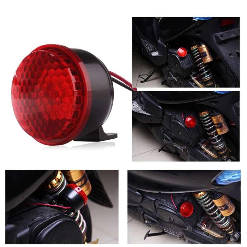 Motorcycle Brakes Horn with Red LED Light 12V 6 Tones + LED Lamp