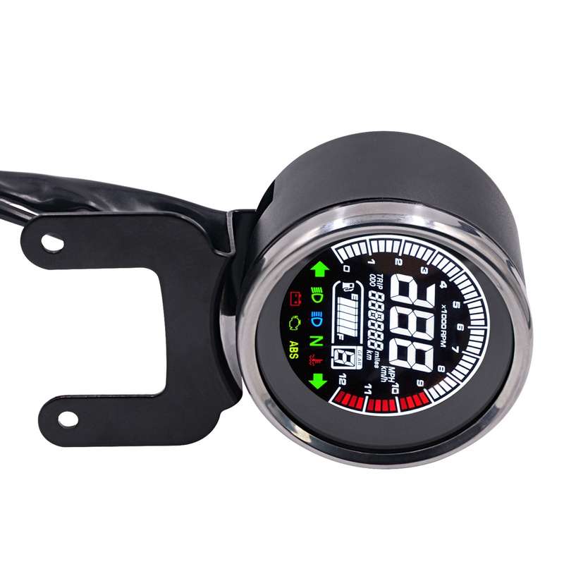 Universal Motorcycle Modified Multi-functional LED Digital Meter Indicator Light Tachometer Odometer