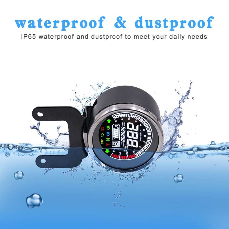 Universal Motorcycle Modified Multi-functional LED Digital Meter Indicator Light Tachometer Odometer