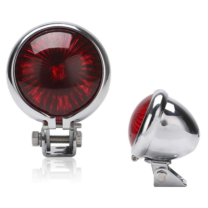 Speedpark 12V Motorcycle Modified Tail Light Brake Light for Harley(Black Red)