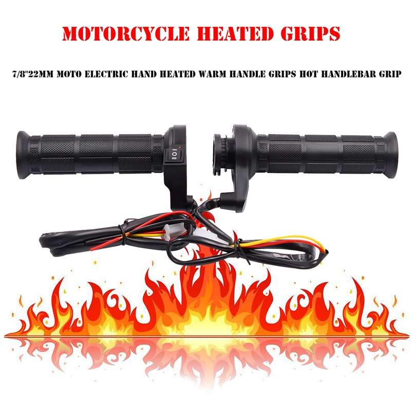 CS-203A1 Motorcycle Modified Electric Heating Hand Cover Heated Grip Handlebar, Upgrade Version
