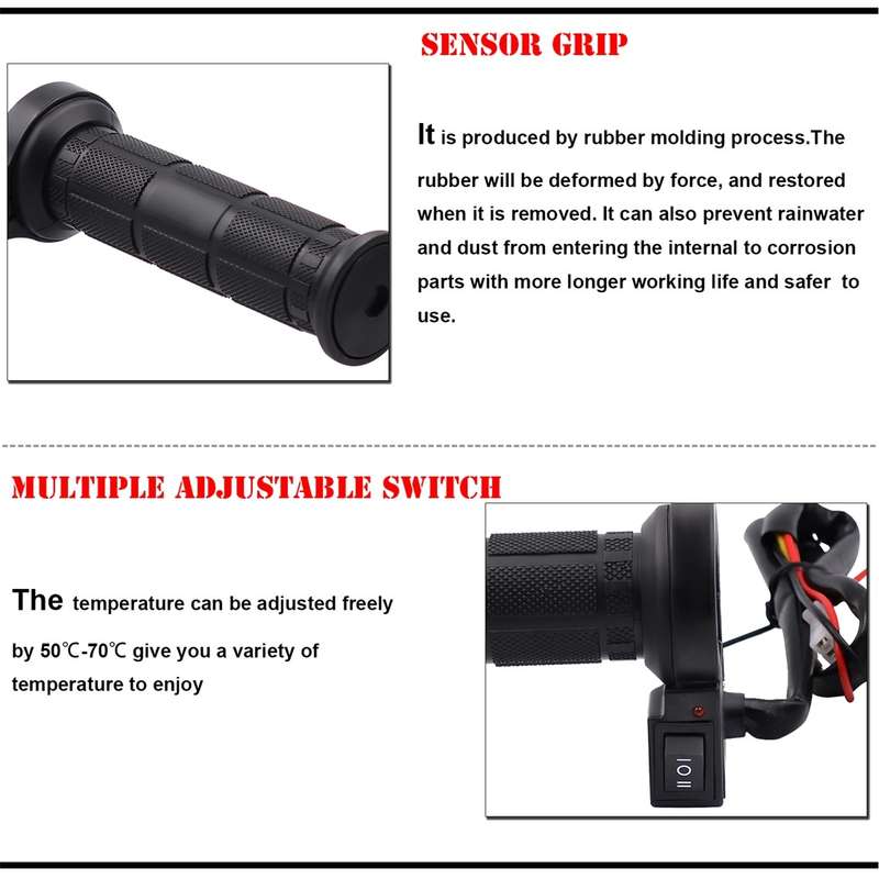 CS-203A1 Motorcycle Modified Electric Heating Hand Cover Heated Grip Handlebar, Upgrade Version