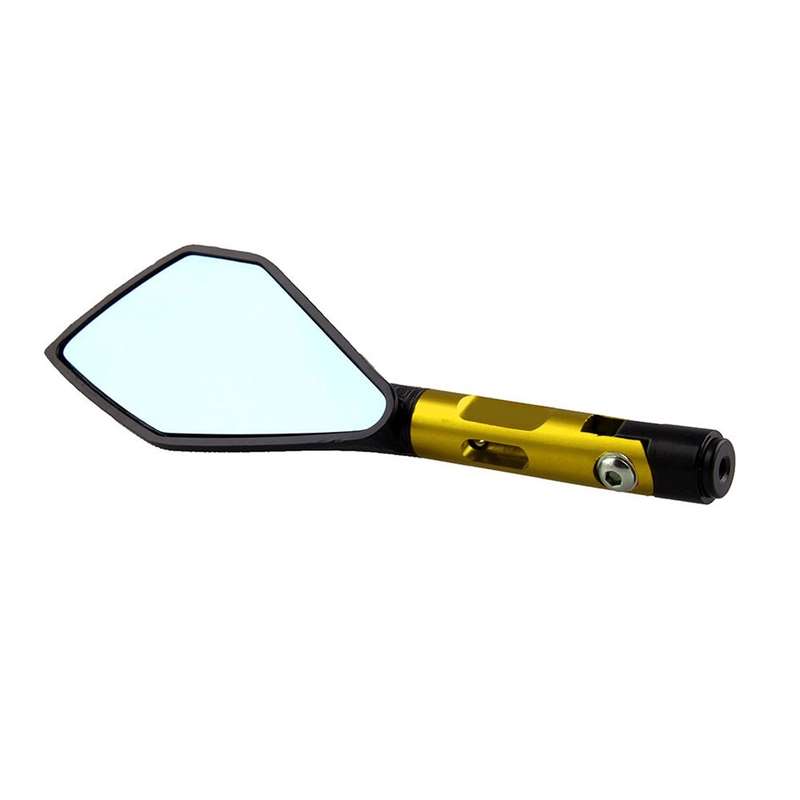 Modified Motorcycle Aluminium Alloy Rhombus Reflective Light Side Rearview Mirror (Black)