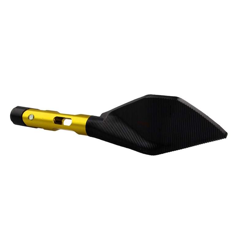 Modified Motorcycle Aluminium Alloy Rhombus Reflective Light Side Rearview Mirror (Black)