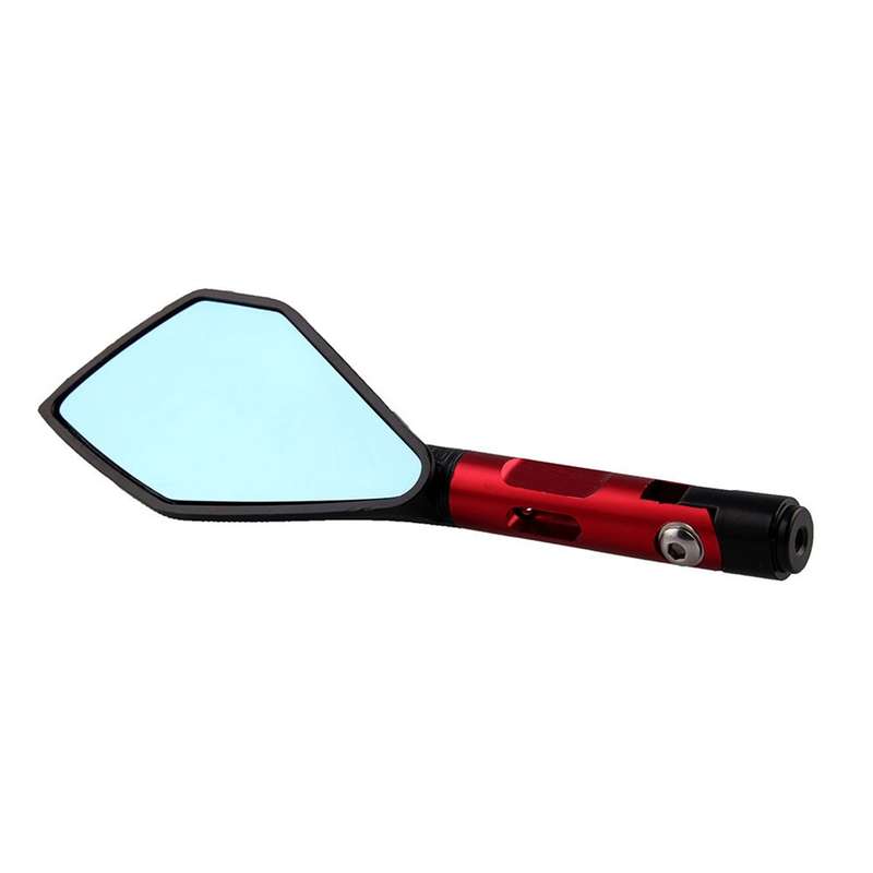 Modified Motorcycle Aluminium Alloy Rhombus Reflective Light Side Rearview Mirror (Black)