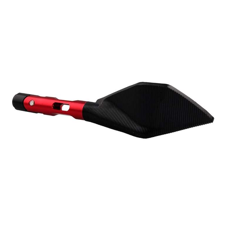 Modified Motorcycle Aluminium Alloy Rhombus Reflective Light Side Rearview Mirror (Black)