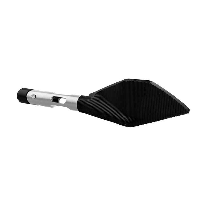 Modified Motorcycle Aluminium Alloy Rhombus Reflective Light Side Rearview Mirror (Black)