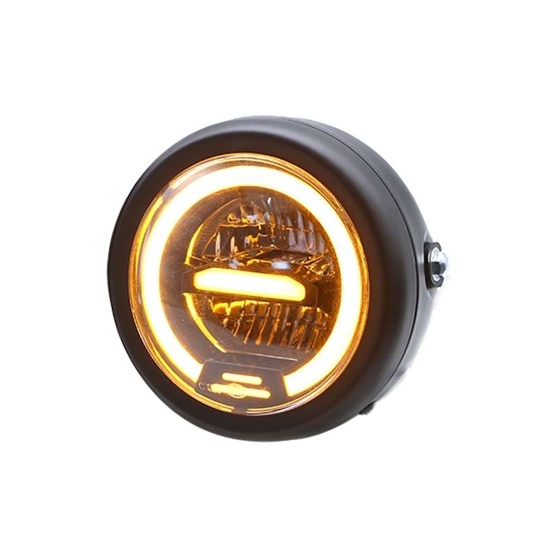 Motorcycle 5.75 inch Harley Headlight Retro Lamp LED Light Modification Accessories (Yellow)