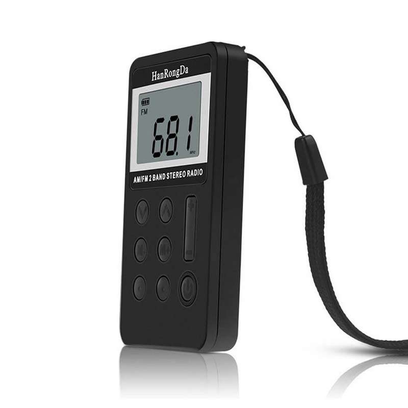 Portable AM / FM Two Bands Rechargeable Stereo Radio Mini Receiver with & LCD Screen & Earphone Jack