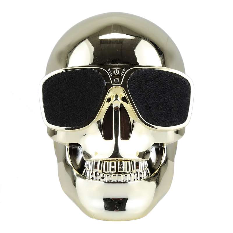 Sunglasses Skull Bluetooth Stereo Speaker, for iPhone, Samsung, HTC, Sony and other Smartphones (Gol