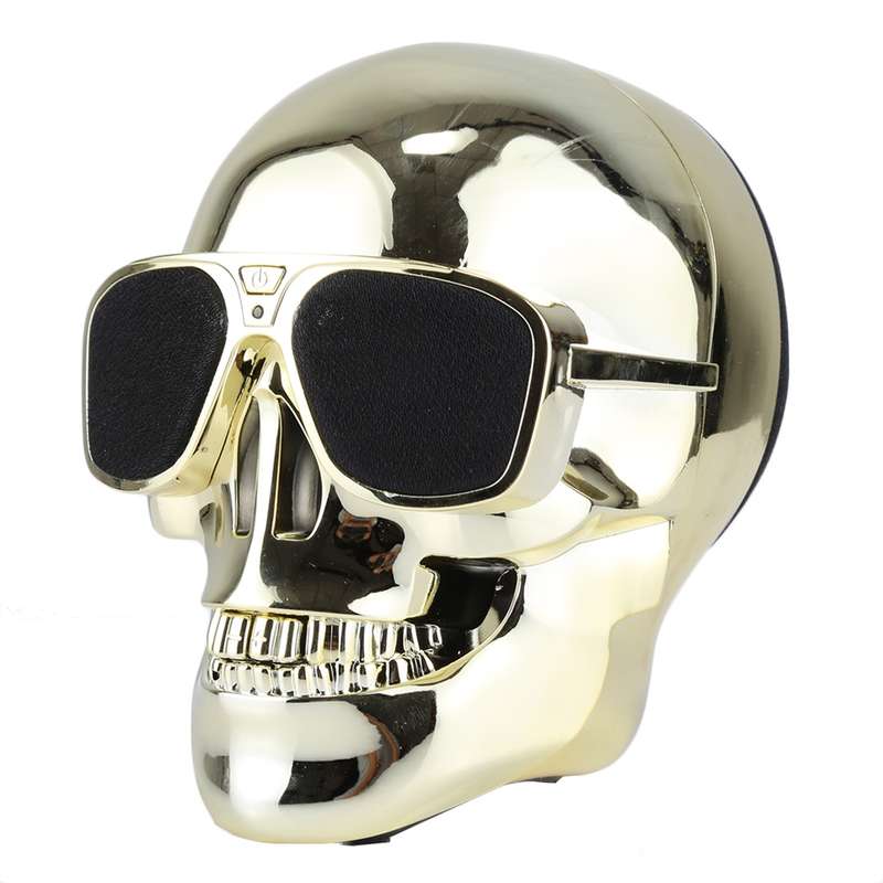 Sunglasses Skull Bluetooth Stereo Speaker, for iPhone, Samsung, HTC, Sony and other Smartphones (Gol