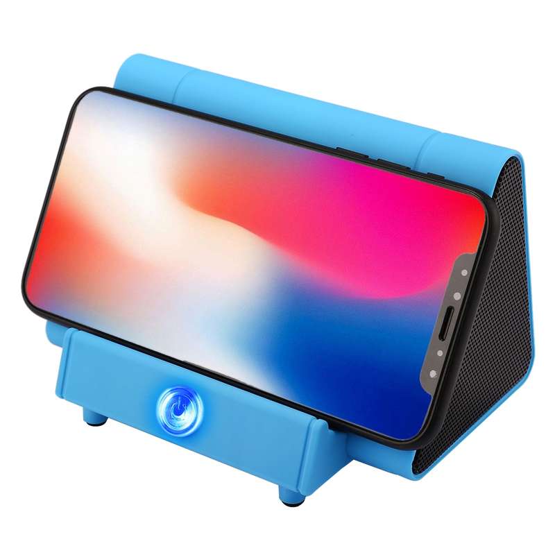 SY317A Portable Phone Stand Wireless Induction Stereo Speaker, Support Hands-free Calls & AUX IN(Blu