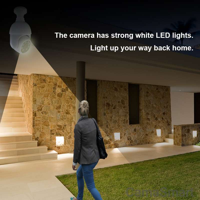 DP19 Smart WiFi HD Outdoor Network Light Bulb Camera, Support Infrared Night Vision & Motion Detecti