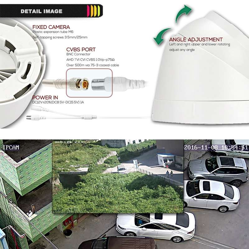 533W / A 3.6mm Lens Wide Angle HD Color 1500 TVL Cmos Sensor CCTV Home Surveillance Dome Camera, Sup