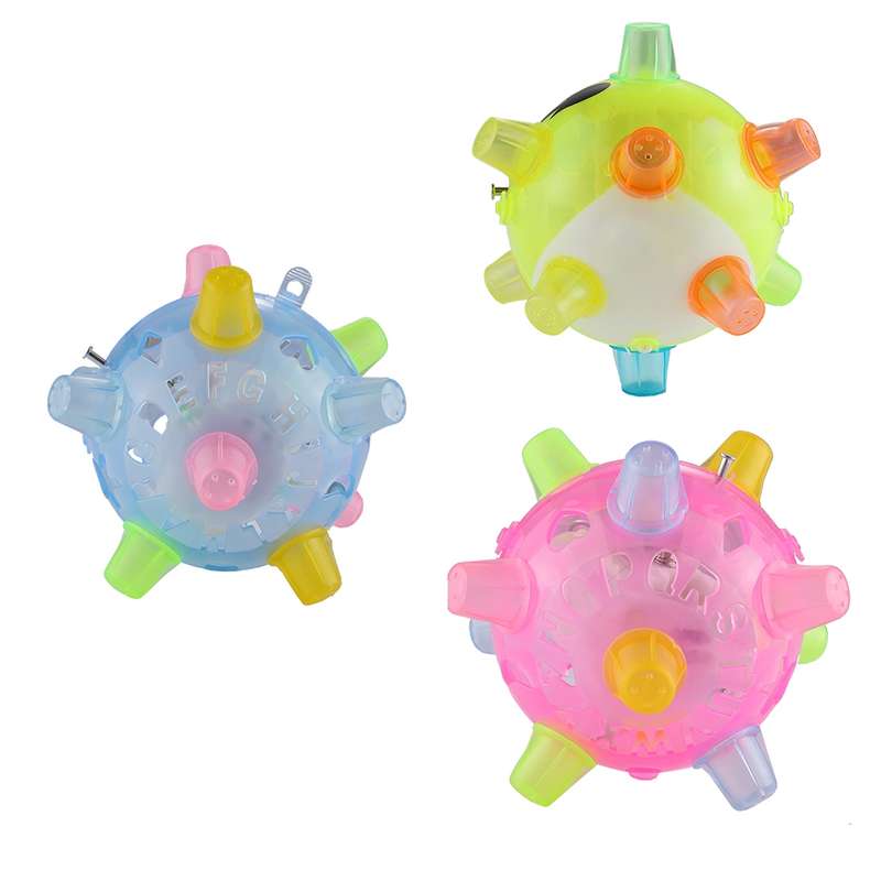 3 PCS Funny Flashing Bouncing Ball LED Light Dancing Music Ball Toys, Random Color Delivery